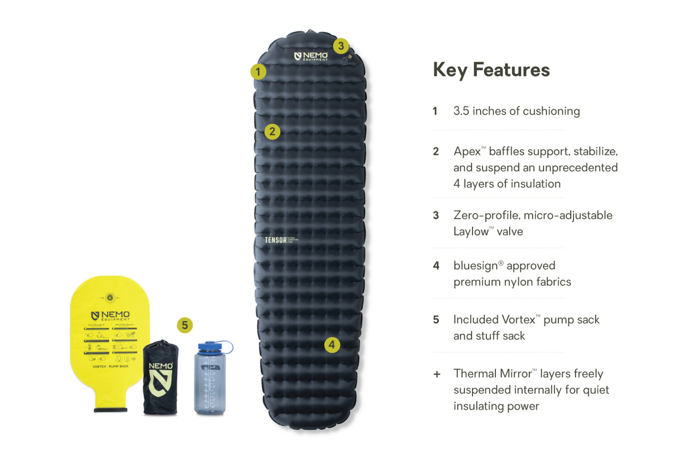 アウトドア寝具 NEMO Tensor Insulated Long Wide 2022 Tensor™ Extreme Conditions Insulated Sleeping Pad | NEMO
