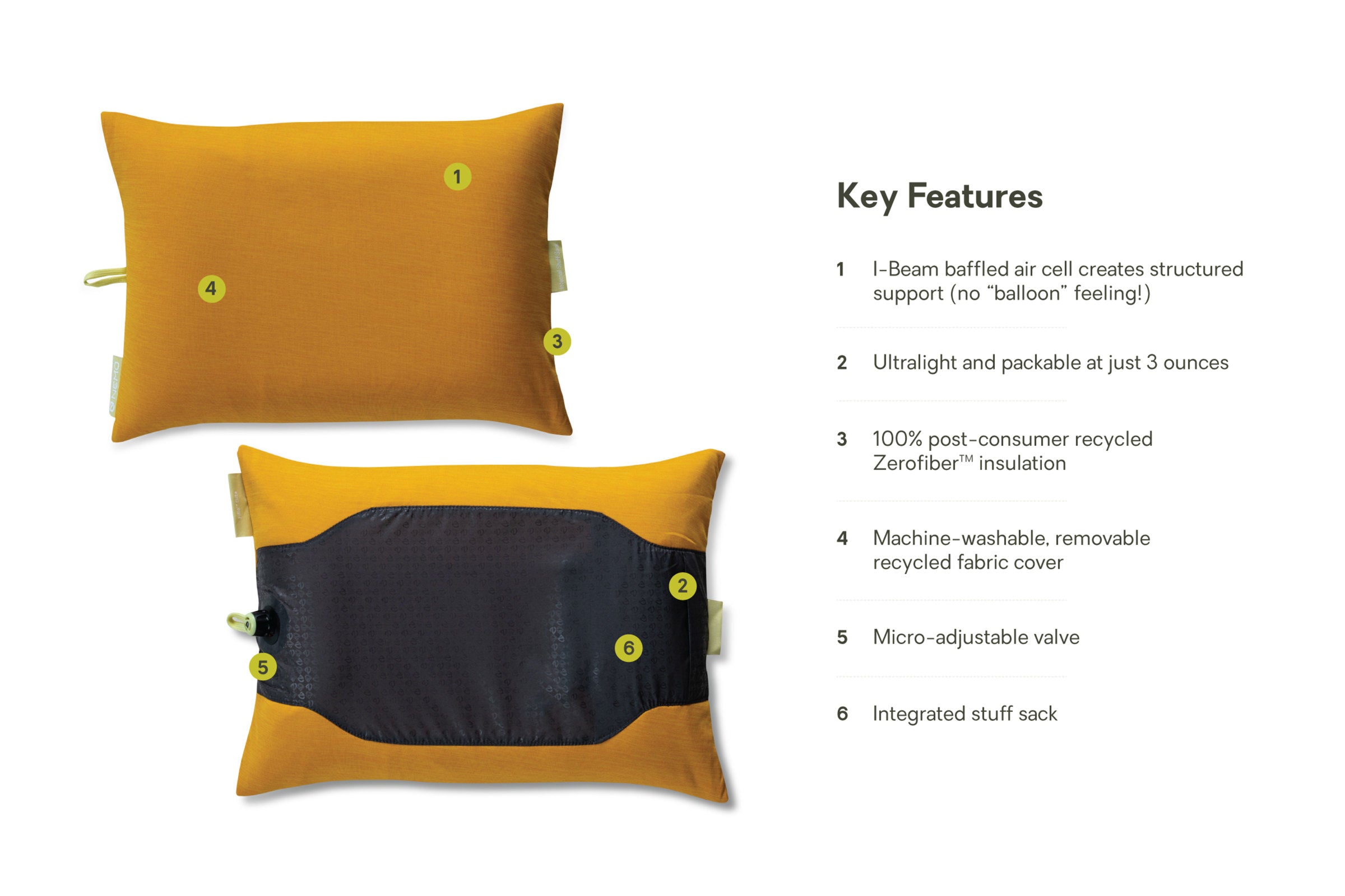 nemo fillo elite フィッロ エリート Fillo™ Elite Ultralight Backpacking Pillow